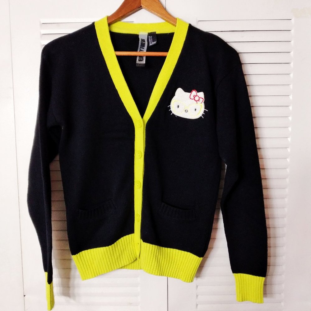 Forever 21 Hello Kitty Cardigan Sweater Black S